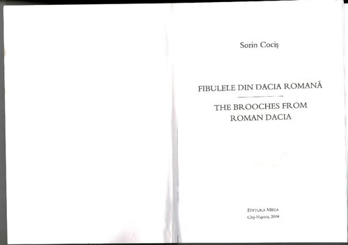 Brooches From Roman Dacia Sorin Cociş