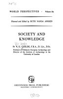 Society And Knowledge V G Childe