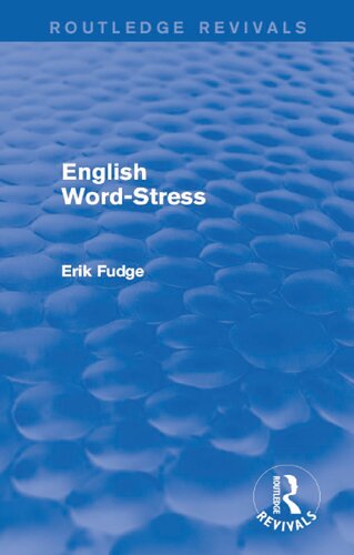 English Word Stress Erik Fudge