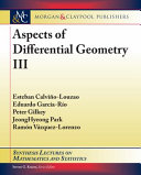 Aspects Of Differential Geometry Iii 1st Edition Esteban Calviolouzao