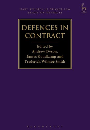 Defences In Contract Hart Studies In Private Law Essays On Defences 3 1st Edition Andrew Dyson