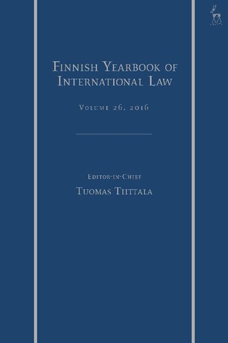 The Finnish Yearbook Of International Law Vol 26 2016 Tuomas Tiittala Editor