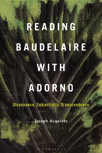 Reading Baudelaire With Adorno Joseph Acquisto