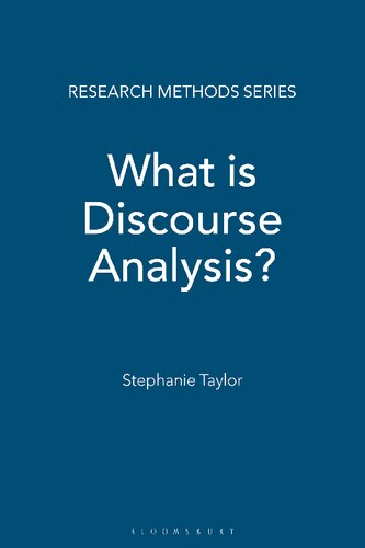 What Is Discourse Analysis Stephanie Taylor