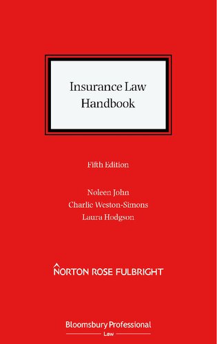 Insurance Law Handbook Noleen John Charlie Westonsimons Laura Hodgson