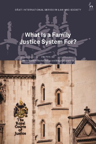 What Is A Family Justice System For Mavis Maclean Rachel Treloar Bregje Dijksterhuis Editors