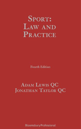 Sport Law And Practice Adam Lewis Jonathan Taylor
