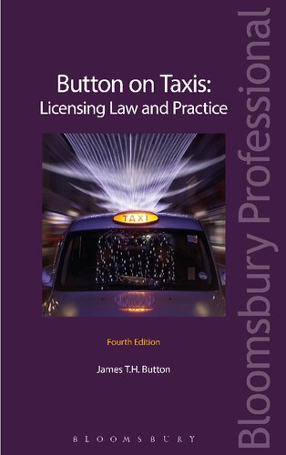 Button On Taxis Licensing Law And Practice James T H Button