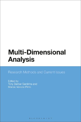 Multidimensional Analysis Research Methods And Current Issues Tony Berber Sardinha Marcia Veirano Pinto