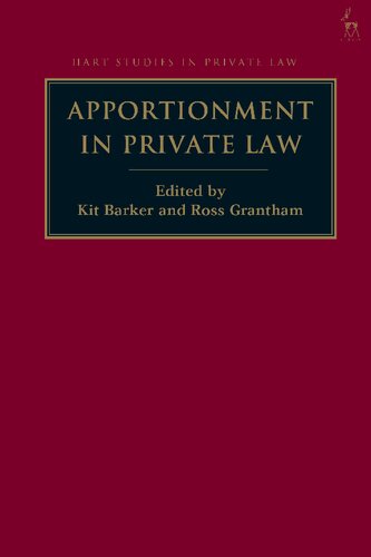 Apportionment In Private Law Kit Barker Ross Grantham Editors
