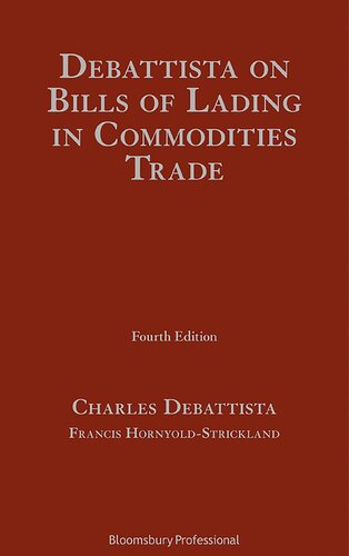 Debattista On Bills Of Lading In Commodities Trade Charles Debattista Francis Hornyoldstrickland