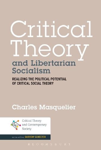 Critical Theory And Libertarian Socialism Realizing The Political Potential Of Critical Social Theory Charles Masquelier