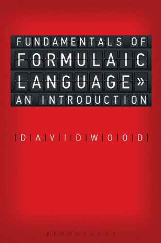 Fundamentals Of Formulaic Language An Introduction David Wood