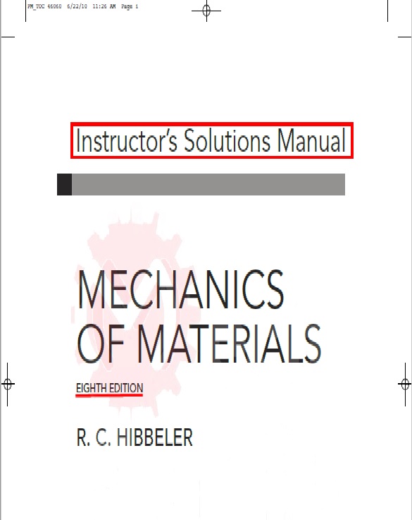 Instructors Solutions Manual Mechanics Of Materials 8th R C Hibbeler