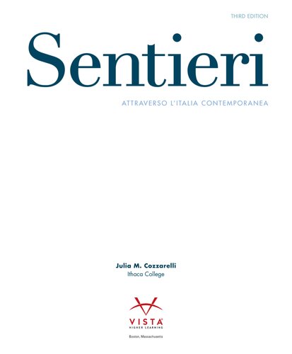 Sentieri 3rd Edition Student Textbook 3rd Edition Julia M Cozzarelli