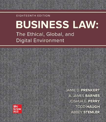 Business Law The Ethical Global And Digital Environment 18th Edition 18th Jamie Darin Prenkert