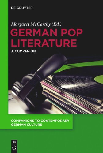 German Pop Literature A Companion Margaret Mccarthy Editor