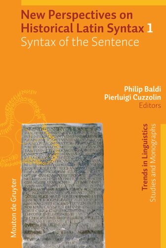 New Perspectives On Historical Latin Syntax Volume 1 Syntax Of The Sentence 31munknown0m