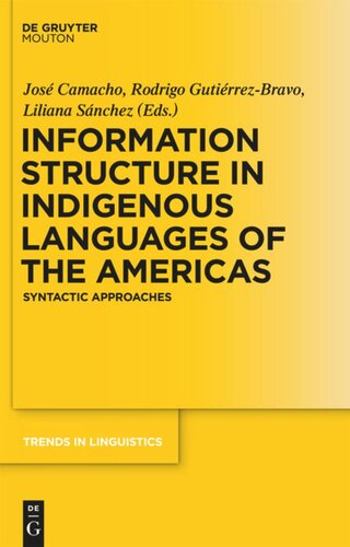 Information Structure In Indigenous Languages Of The Americas Syntactic Approaches Jos Camacho Editor Rodrigo Gutirrezbravo Editor Liliana Snchez Editor