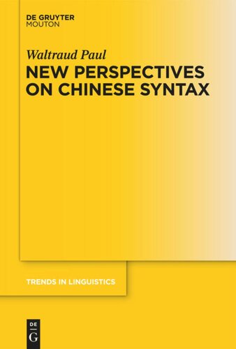 New Perspectives On Chinese Syntax Waltraud Paul