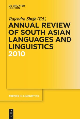 Annual Review Of South Asian Languages And Linguistics 2010 Rajendra Singh Editor