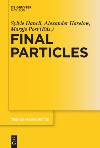 Final Particles Sylvie Hancil Editor Alexander Haselow Editor Margje Post Editor