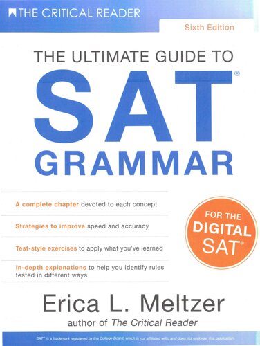 The Ultimate Guide To Sat Grammar By Erica Meltzer Digital Sat 6th Edition Erica L Meltzer