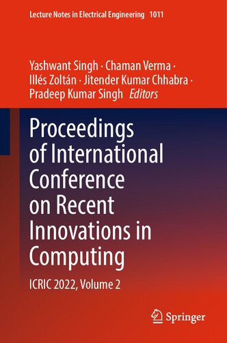 Proceedings Of International Conference On Recent Innovations In Computing Icric 2022 Volume 2 Yashwant Singh