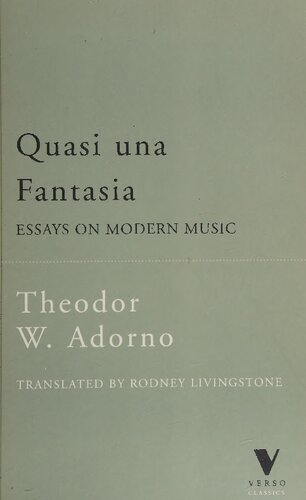 Quasi Una Fantasia Reprint Theodor Adorno