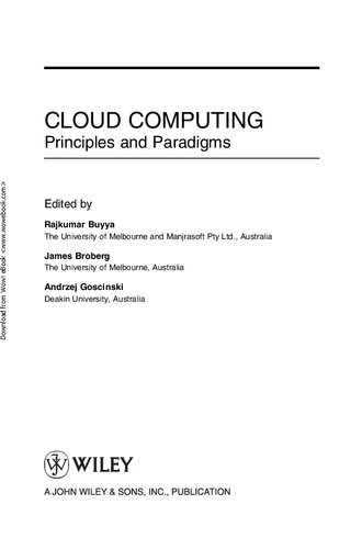 Cloud Computing Principles And Paradigms Rajkumar Buyya James Broberg