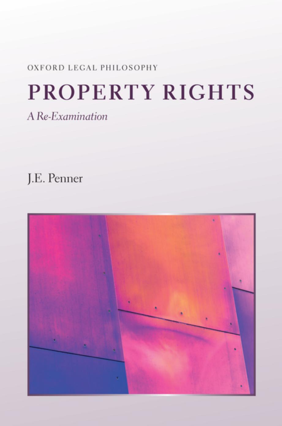 Property Rights A Reexamination James Penner