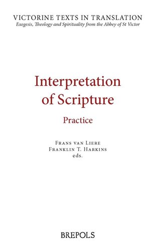 Interpretation Of Scripture Hugh Of Saintvictor Richard Of St Victor
