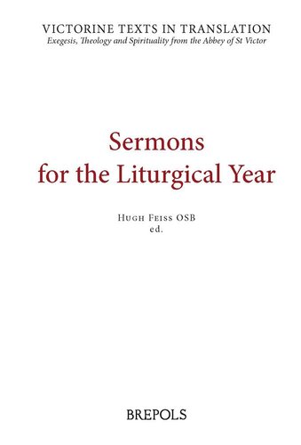 Sermons For The Liturgical Year Hugh Bernard Feiss Osb Ronald Pepin