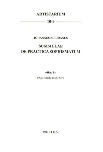 Johannes Buridanus Summulae De Practica Sophismatum Fabienne Pironet