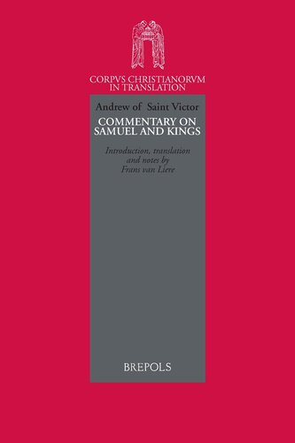 Commentary On Samuel And Kings Andreas De Sancto Victore