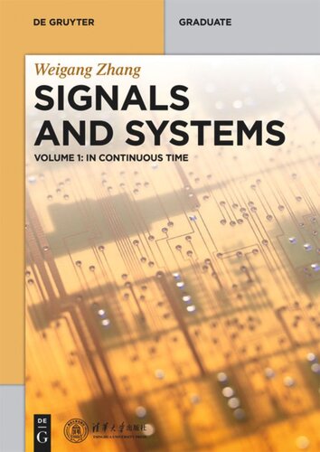 Signals And Systems Volume 1 In Continuous Time
