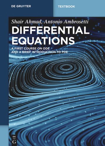 Differential Equations A First Course On Ode And A Brief Introduction To Pde Shair Ahmad Antonio Ambrosetti