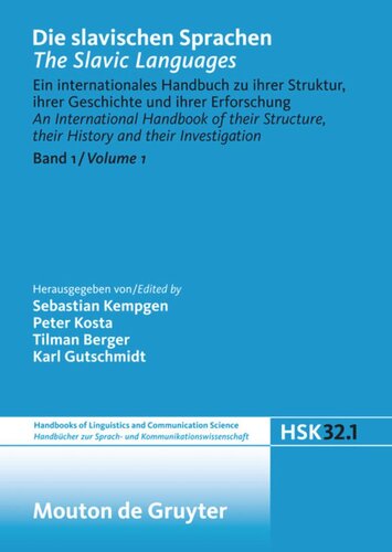 Die Slavischen Sprachen The Slavic Languages Halbband 1 Sebastian Kempgen
