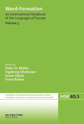 Wordformation Volume 5 Wordformation An International Handbook Of The Languages Of Europe Unknown