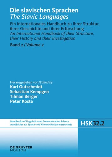 Die Slavischen Sprachen The Slavic Languages Halbband 2 Sebastian Kempgen