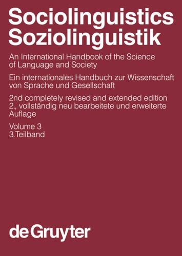 Sociolinguistics Soziolinguistik 2nd Edition Ulrich Ammon