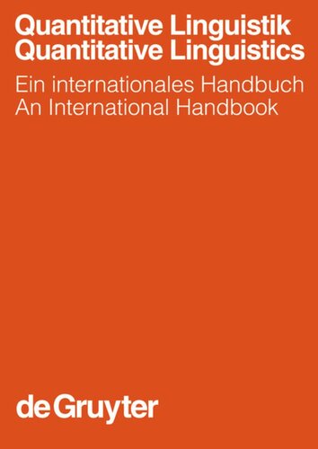 Quantitative Linguistik Quantitative Linguistics Reinhard Köhler