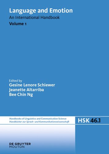 Language And Emotion Volume 1 Unknown