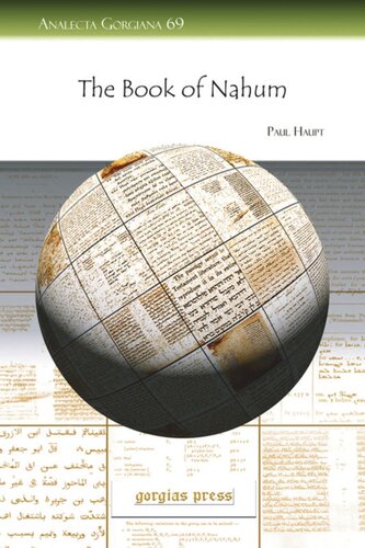 The Book Of Nahum Translation Commentary Notes And Edited Text Paul Haupt