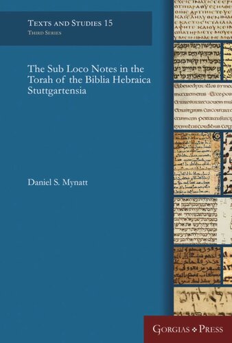 The Sub Loco Notes In The Torah Of The Biblia Hebraica Stuttgartensia Unknown