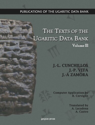 The Texts Of The Ugaritic Data Bank Jl Cunchillos