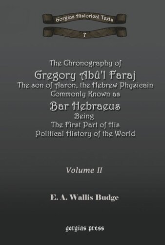 The Chronography Of Bar Hebraeus Ea Wallis Budge