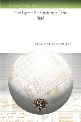 The Latest Expansions Of The Iliad George Melville Bolling