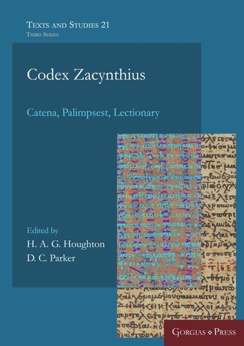 Codex Zacynthius Catena Palimpsest Lectionary Hag Houghton Editor Dc Parker Editor