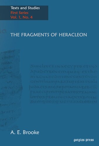 The Fragments Of Heracleon A E Brooke
